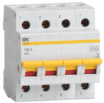 Выключатель нагрузки (мини-рубильник) ВН-32 4Р 100А IEK в Находке