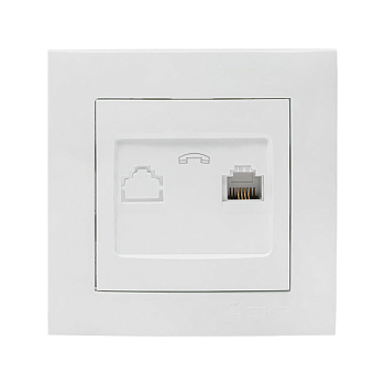 Валенсия розетка телефонная RG-11 1-местная белая EKF PROxima в Находке