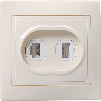 РК/Т12-ККм Розетка 2местная компьютерная и телефонная КВАРТА (кремовый) IEK в Находке
