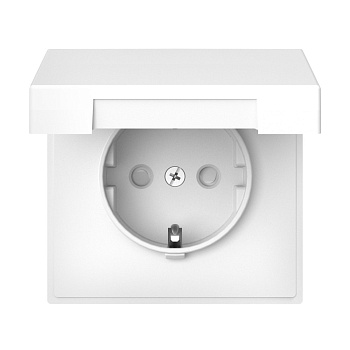 ARTGALLERY РОЗЕТКА с заземл. со шторк. с крышкой, 16А, IP20, механизм, БЕЛЫЙ в Находке
