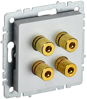 Аудиорозетка четырехместная BRITE IEK алюминий в Находке