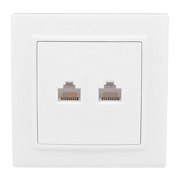 Розетка RJ-45 2-местная СП Минск  белая EKF в Находке