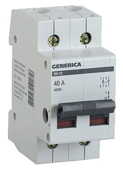 Выключатель нагрузки (мини-рубильник) ВН-32 2Р 40А GENERICA в Находке