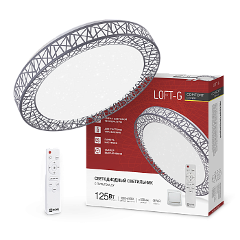 Светильник светодиодный COMFORT LOFT-G 125Вт 230В 3000-6500K 10000Лм 500x105мм с пультом ДУ IN HOME в Находке