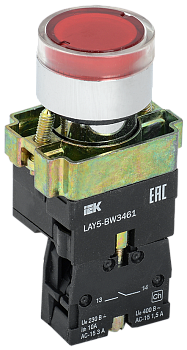 Кнопка управления LAY5-BW3461 с подсветкой красная 1з IEK в Находке
