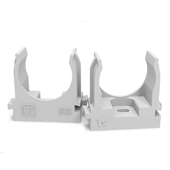 Крепеж-клипса для труб для прямого монтажа серая 25 мм Промрукав в Находке