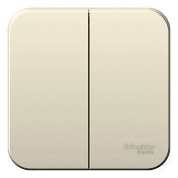 Выключатель двухклавишный BLANCA SE накладной с изолирующей пластиной молочный в Находке