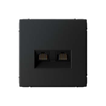 ARTGALLERY РОЗЕТКА двойная компьютерная RJ45+RJ45, кат.6А, механизм, КАРБОН в Находке