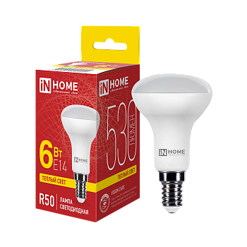 Лампа светодиодная LED-R50-VC 6Вт 230В Е14 3000К 530Лм IN HOME в Находке