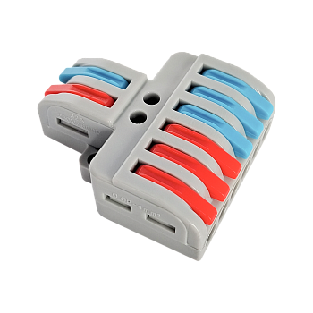 Клемма проходная разветвительная КПР 222-4126 с рычагами 2/6 полюса 0.08-2.5/4мм2 (5шт./уп.) IN HOME в Находке