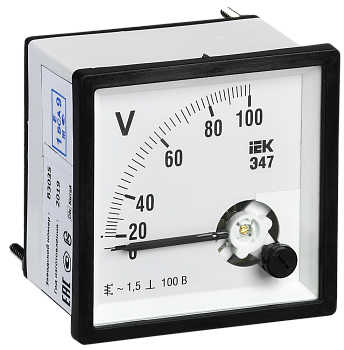 Вольтметр Э47 100В класс точности 1,5 96х96мм IEK в Находке