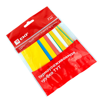 Термоусаживаемая трубка ТУТ нг 20/10 набор 7 цвет по 3 шт 100 мм EKF PROxima в Находке