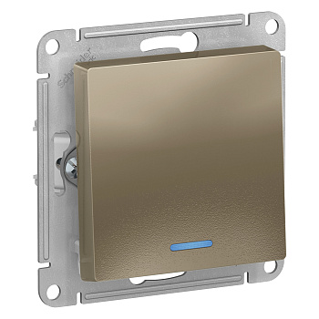 Выключатель одноклавишный AtlasDesign SE с подсветкой шампань в Находке
