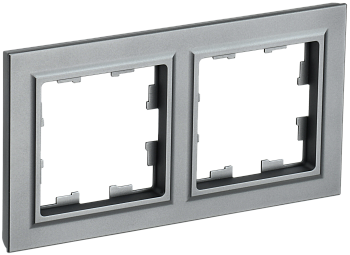 Рамка двойная BRITE IEK сталь в Находке