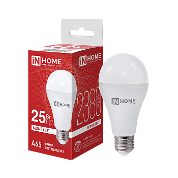 Лампа светодиодная LED-A65-VC 25Вт 230В Е27 4000К 2380Лм IN HOME в Находке