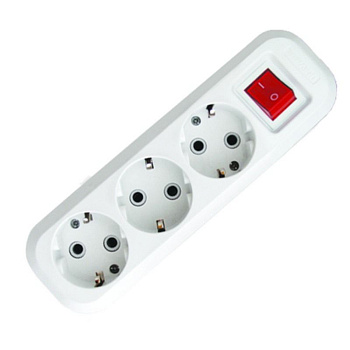 Колодка 3 гнезда с кнопкой c заземлением REXANT в Находке