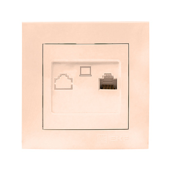 Валенсия розетка компьютерная RJ-45 1-местная кремовая EKF PROxima в Находке