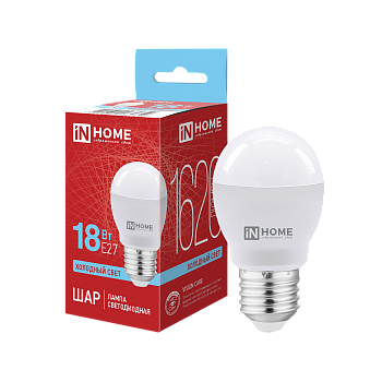 Лампа светодиодная LED-ШАР-VC 18Вт 230В E27 6500K 1620Лм IN HOME в Находке