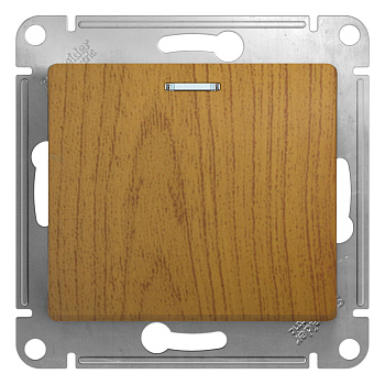 Выключатель одноклавишный Glossa SE с подсветкой дуб в Находке