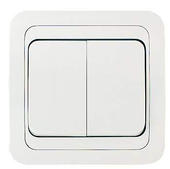 Выключатель двухклавишный МИМОЗА MAKEL белый в Находке