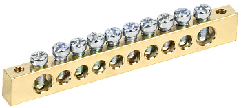 Шина PEN "земля-ноль" 8х12мм 10/2 (10групп/креп по краям)IEK в Находке