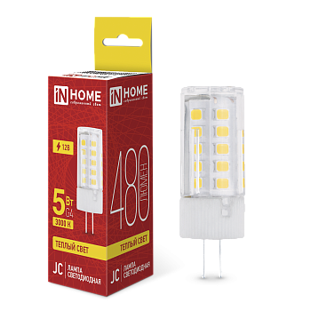 Лампа светодиодная LED-JC 5Вт 12В G4 3000К 480Лм IN HOME в Находке