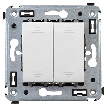 Выключатель двухклавишный в стену, Avanti "Белое облако" DKC в Находке