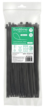 Стяжка кабельная нейлоновая 380х7.6 Чёрная (100шт) в пакете с замком ЗИП-ЛОК Systeme Electric в Находке