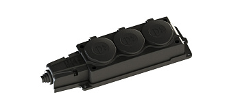 Розетка (Каучук) 3 места 2К+3 MultiSet IP44 черная в Находке