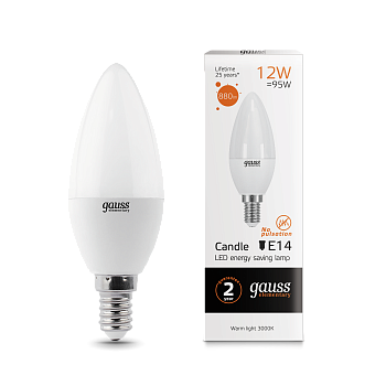 Лампа светодиодная LED-СВЕЧА 12Вт E14 3000K 880Лм Elementary GAUSS в Находке