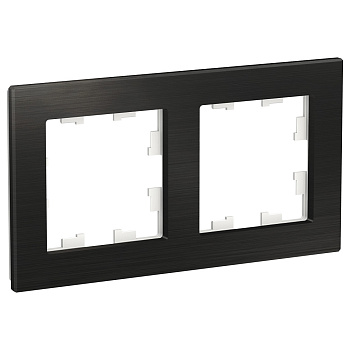 Рамка двойная AtlasDesign Nature SE металл оникс в Находке