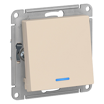 Переключатель одноклавишный AtlasDesign SE с подсветкой бежевый в Находке