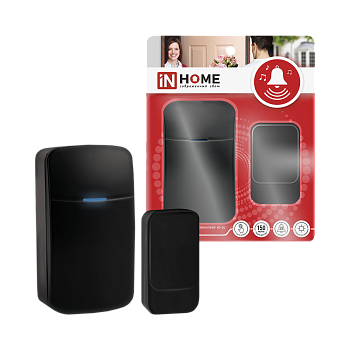 Звонок беспроводной KD-BL 38 мелодий с вилкой 230В с подсветкой с пьезокнопкой 150м черный IN HOME в Находке