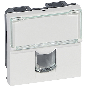 Розетка телефонная Legrand MOSAIC RJ-11 для кабель-канала белая в Находке