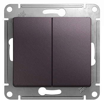 Выключатель двухклавишный Glossa SE сиреневый туман в Находке