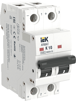 Автоматический выключательM06N-DC 2P 10А 6кА х-ка K ARMAT IEK в Находке