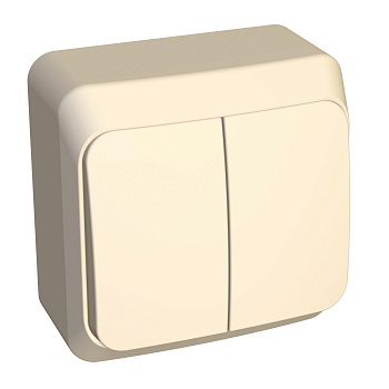 Выключатель двухклавишный ЭТЮД SE накладной крем в Находке