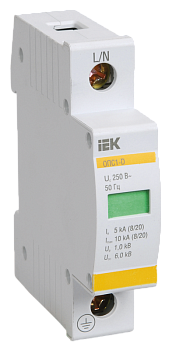 Ограничитель импульсного перенапряжения ОПС1-B 1Р In=30kA Un=400B Im=60kA IEK в Находке