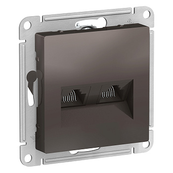 Розетка двойная компьютерная AtlasDesign SE RJ45+RJ45 мокко в Находке