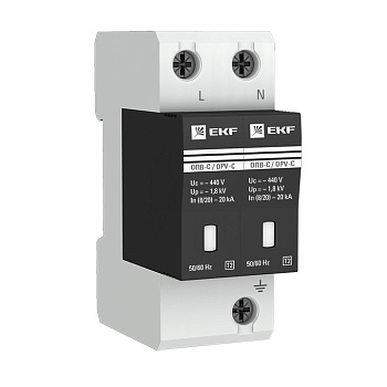 Ограничитель импульсных напряжений ОПВ-C/2P In 20кА 400В с сигнализацией EKF PROxima в Находке