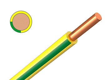 Провод ПВ-1 (ПуВ) 4 желто-зеленый в Находке