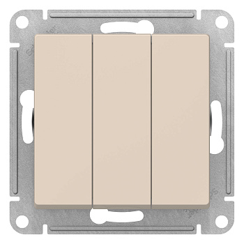 Выключатель трехклавишный AtlasDesign SE бежевый в Находке