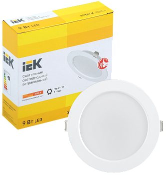 Светильник LED ДВО 1612 белый круг 9Вт 3000К IP20 IEK в Находке