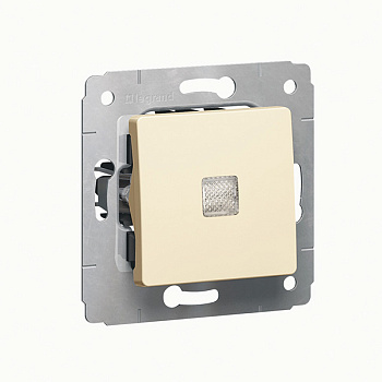 Выключатель одноклавишный CARIVA Legrand с подсветкой крем в Находке