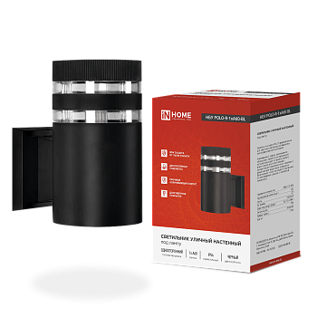 Светильник уличный настенный односторонний НБУ POLO-R-1xA60-BL алюминиевый черный IP54 IN HOME в Находке