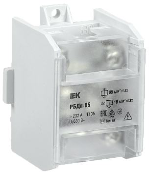 Блок распределительный проходной РБДп-95 232/100А DIN 1х95-4х16мм2 IEK в Находке