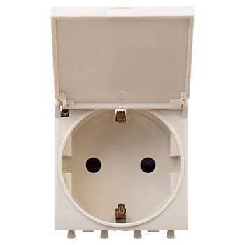 Розетка с крышкой модульная, 2P+E, с защитной шторкой, Avanti "Ванильная дымка", 2 мод. DKC в Находке