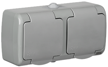 РСш22-2-А Розетка 2-ая с заземляющим контактом открытой установки 16А IP54 AQUATIC IEK в Находке