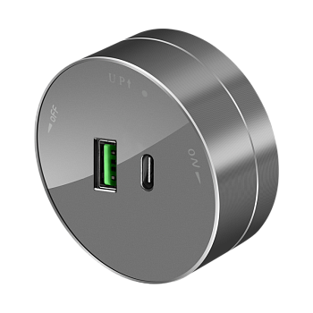 Розетка 2хUSB (тип А+С) 18Вт, 5В/3А Графит MultiTrack SE в Находке