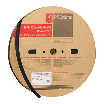 Термоусаживаемая трубка ТУТ нг 20/10 черная рулон 100м EKF PROxima в Находке